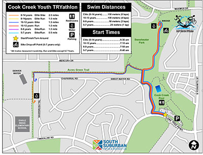 Cook Creek TRYathlon Youth Race Map