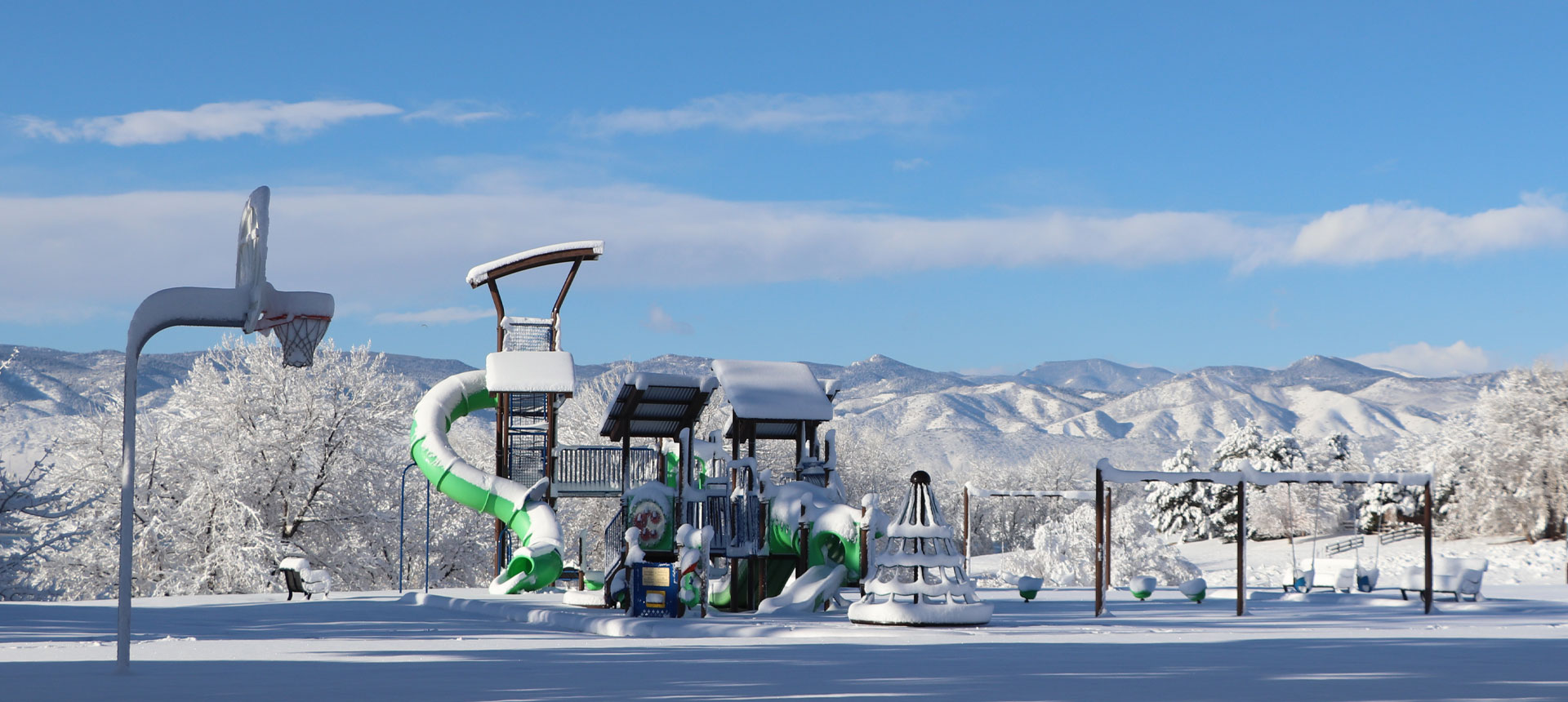 Writers Vista Park in the snow at South Suburban